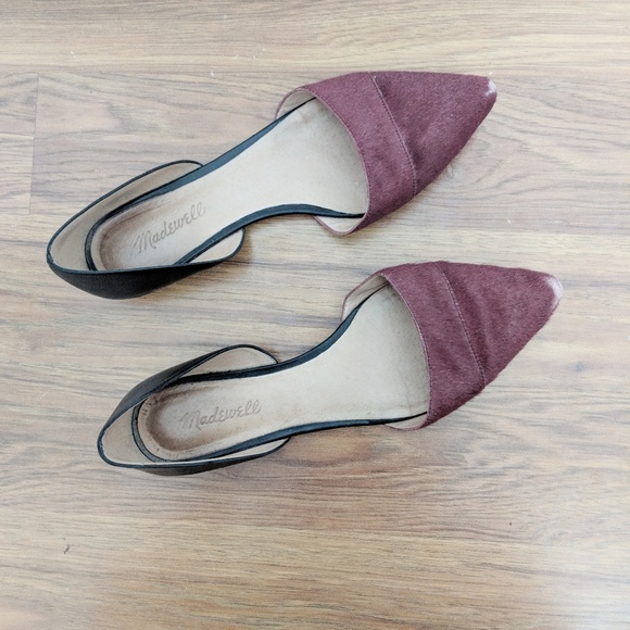 Madewell D'Orsay Cabernet Red Calf-Hair Flats 9 - Picture 2 of 8